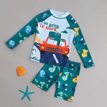 Μακρυμάνικο μαγιό για αγόρια μεσαίου και μεγάλου μεγέθους, νέο παιδικό μαγιό κινουμένων σχεδίων για κορίτσια, με προστασία από τον ήλιο, γρήγορο στέγνωμα, χαριτωμένο κοστούμι