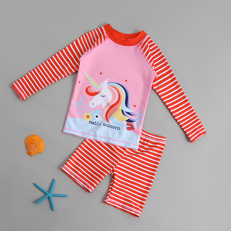 Costum de baie cu mânecă lungă, decupat, pentru băieți, de mărime medie și mare, 2024, protecție solară nouă, uscare rapidă, costum de baie cu desene animate, costum drăguț pentru fete