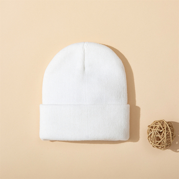 Dječja jednobojna nova pletena kapa unisex dječja univerzalna jednostavna dvoslojna zimska zadebljana topla vunena kapa