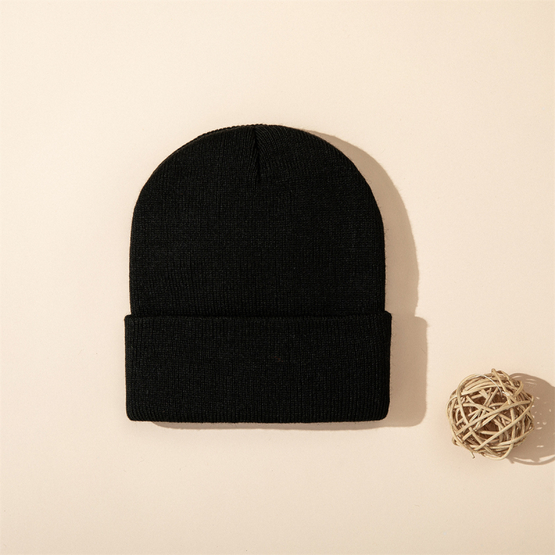 Dječja jednobojna nova pletena kapa unisex dječja univerzalna jednostavna dvoslojna zimska zadebljana topla vunena kapa