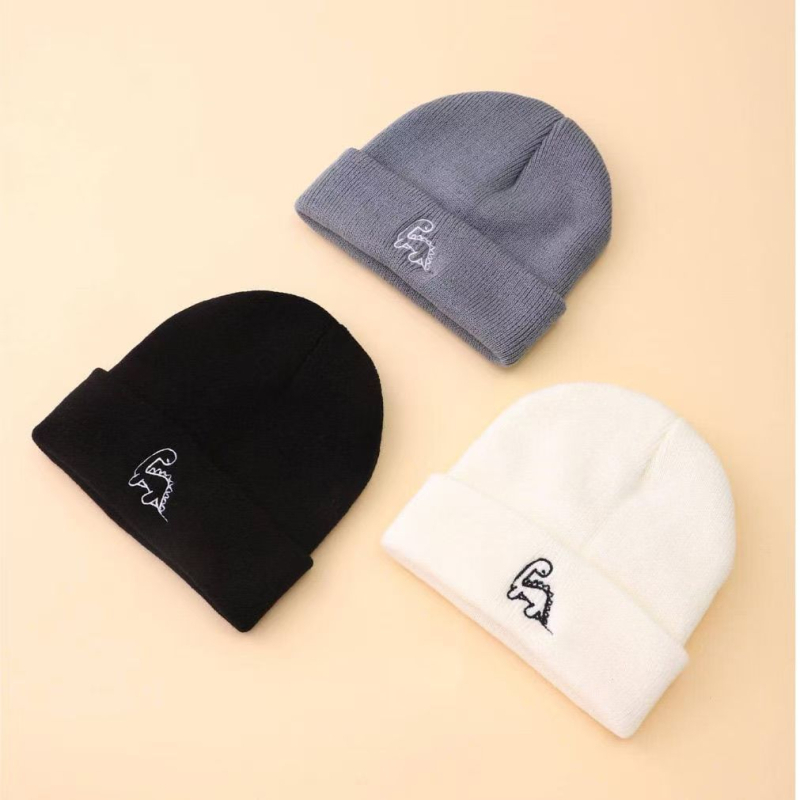 Toamna și iarna copii dinozaur lână pălărie copil tricotat pălărie desen animat copil dinozaur copil ureche protecție pălărie cald drăguț pălărie