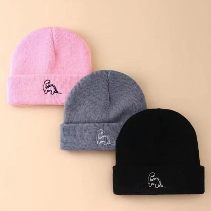 Toamna și iarna copii dinozaur lână pălărie copil tricotat pălărie desen animat copil dinozaur copil ureche protecție pălărie cald drăguț pălărie