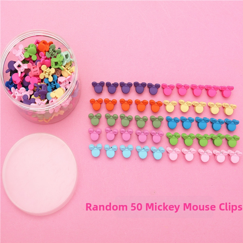 50 konservuotų vaikiškų mažų gėlių formos plaukų segtukų, princesės, mieli galvos apdangalai, kūdikių mergaičių plaukų aksesuarai, animacinių filmukų kirpčiukai, maža segtuko segtukas