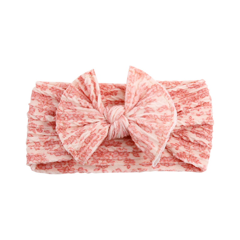 Piiriülene beebipeapael, lastele mõeldud trükitud punutud nailonist peapael, beebi kahekihiline pehme lipsuga juukseaksessuaar