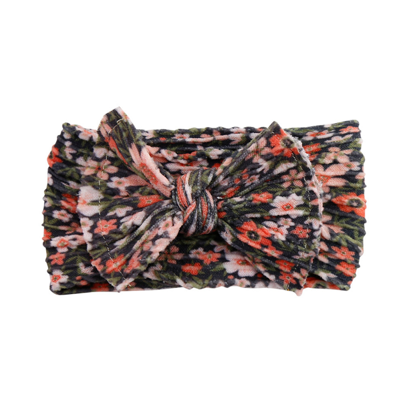 Piiriülene beebipeapael, lastele mõeldud trükitud punutud nailonist peapael, beebi kahekihiline pehme lipsuga juukseaksessuaar