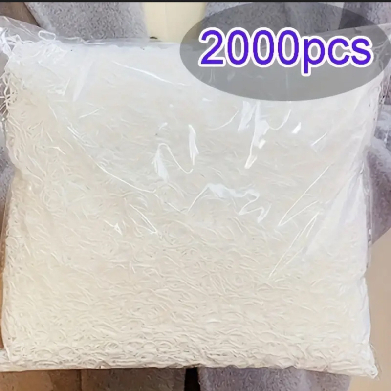 2000 vaikiškų plaukų gumyčių vienkartinė gumytė mergaitėms kūdikiams, stipriai tempiama, nenutrūkstama, maišelis su plaukų žiedu, nepažeidžia plaukų virvės