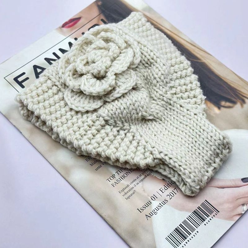 Keeratud kameeliaga kootud villast juuksevöö kõrvakaitse peakate veniv käsitöö juukseehted soe sügis- ja talvine peapael