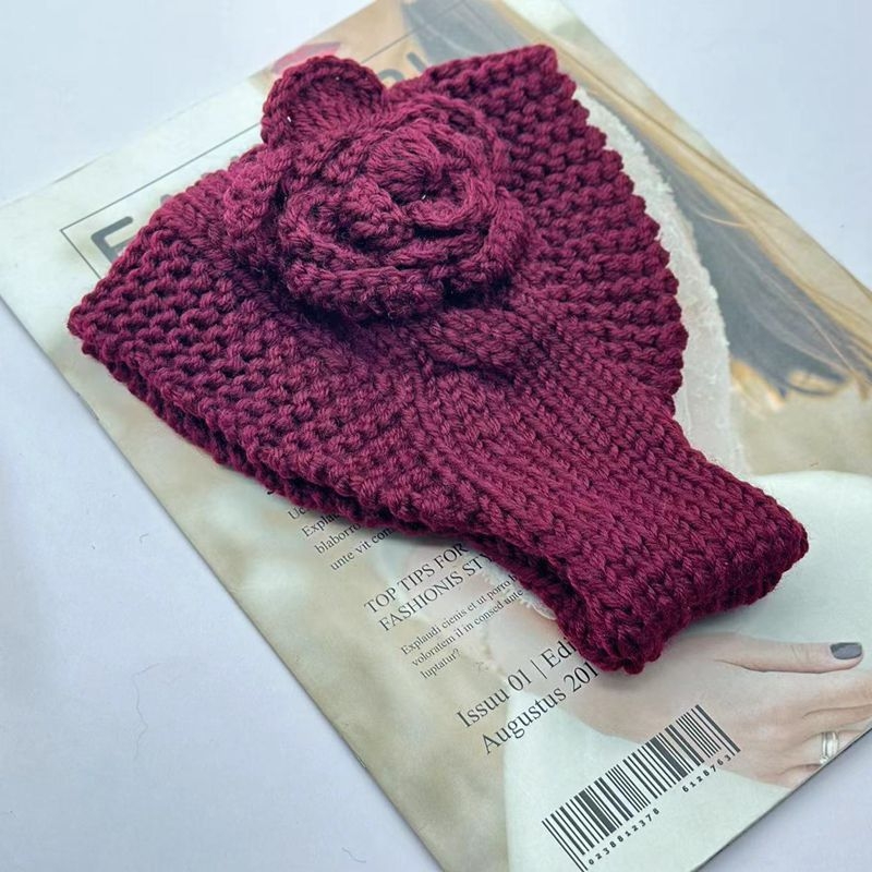 Keeratud kameeliaga kootud villast juuksevöö kõrvakaitse peakate veniv käsitöö juukseehted soe sügis- ja talvine peapael