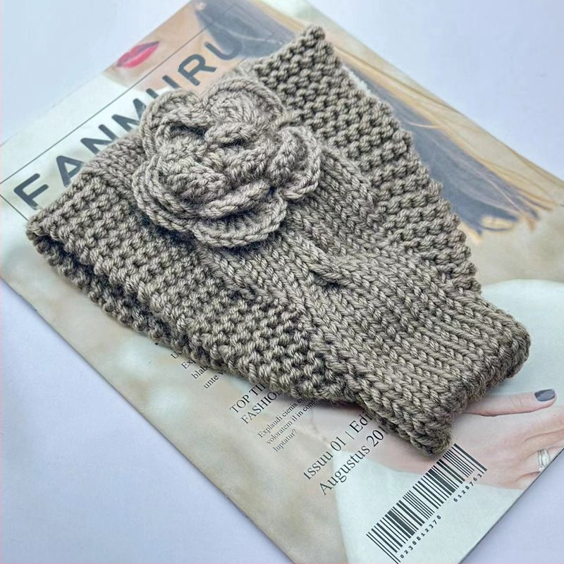 Keeratud kameeliaga kootud villast juuksevöö kõrvakaitse peakate veniv käsitöö juukseehted soe sügis- ja talvine peapael