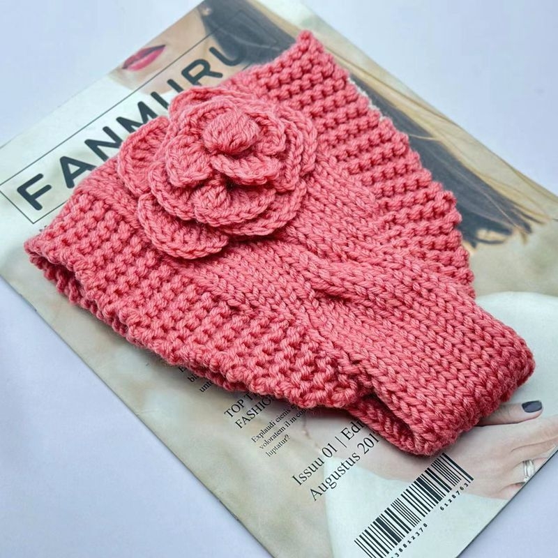 Keeratud kameeliaga kootud villast juuksevöö kõrvakaitse peakate veniv käsitöö juukseehted soe sügis- ja talvine peapael