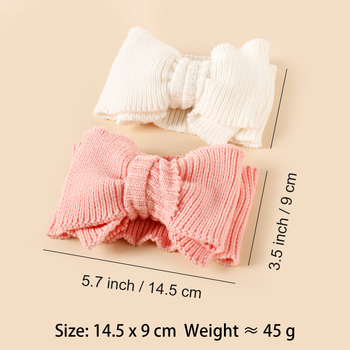 нови детски аксесоари за коса „Направи си сам“ вълнена лента за коса с голяма панделка за бебе, двойна еластична лента за глава за бебе