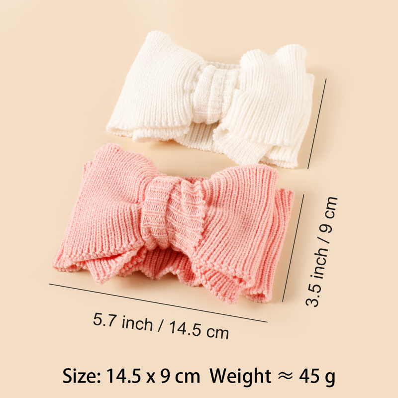 нови детски аксесоари за коса „Направи си сам“ вълнена лента за коса с голяма панделка за бебе, двойна еластична лента за глава за бебе