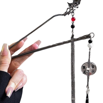 Naujas kiniško stiliaus šaunus kutais puoštas moteriškas antikvarinis, aukštos klasės plaukų segtukas su „Cheongsam Hanfu“ segtuku, padidinto aukščio galvos apdangalas