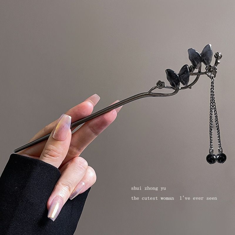 Naujas kiniško stiliaus šaunus kutais puoštas moteriškas antikvarinis, aukštos klasės plaukų segtukas su „Cheongsam Hanfu“ segtuku, padidinto aukščio galvos apdangalas