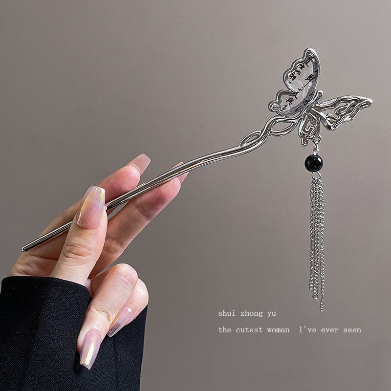 Naujas kiniško stiliaus šaunus kutais puoštas moteriškas antikvarinis, aukštos klasės plaukų segtukas su „Cheongsam Hanfu“ segtuku, padidinto aukščio galvos apdangalas