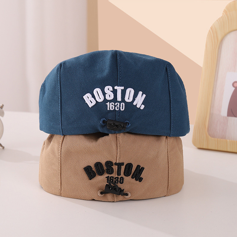 Pălărie pentru bebeluși de primăvară și toamnă, nouă, 2-5 ani, cu litere, BOSTON, beretă, stil occidental, șapcă all-match pentru băieți și fete