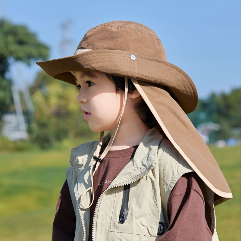 Dječji šešir 2025. Proljetni i ljetni planinarski šešir s kremom za sunčanje za dječake i djevojčice, tanki prozračni dječji šešir s velikim obodom, u boji i zaštitom od sunca