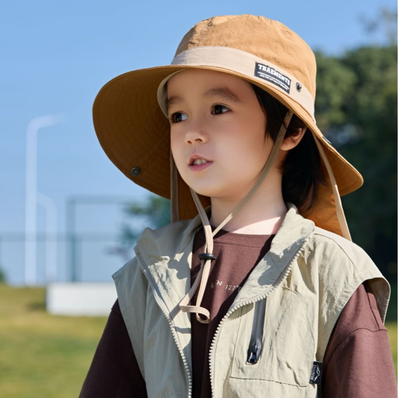 Dječji šešir 2025. Proljetni i ljetni planinarski šešir s kremom za sunčanje za dječake i djevojčice, tanki prozračni dječji šešir s velikim obodom, u boji i zaštitom od sunca