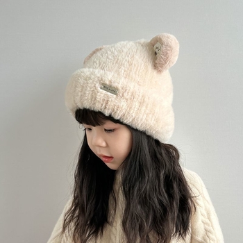 Dječja zimska kapa za djevojčice od baršuna, jesenski i zimski stil za djevojčice iz 2023., vunena kapa za bebe, pletena kapa za djevojčice