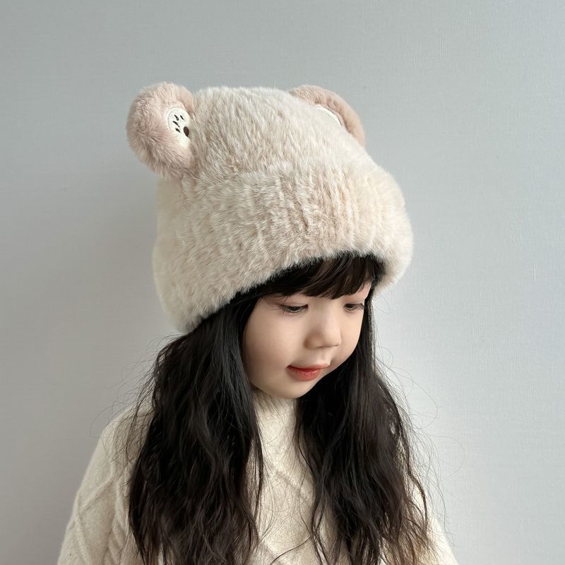 Dječja zimska kapa za djevojčice od baršuna, jesenski i zimski stil za djevojčice iz 2023., vunena kapa za bebe, pletena kapa za djevojčice