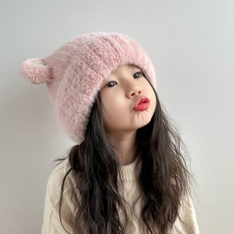 Dječja zimska kapa za djevojčice od baršuna, jesenski i zimski stil za djevojčice iz 2023., vunena kapa za bebe, pletena kapa za djevojčice