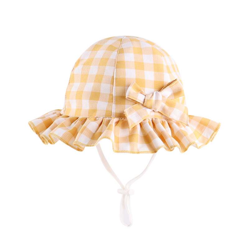 Dječji šešir iz 2024. godine, za djevojčice, kratki obod, mašna, zaštita od sunca, pamučni šešir za sunce, kupolasti ribarski šešir za zaštitu od sunca