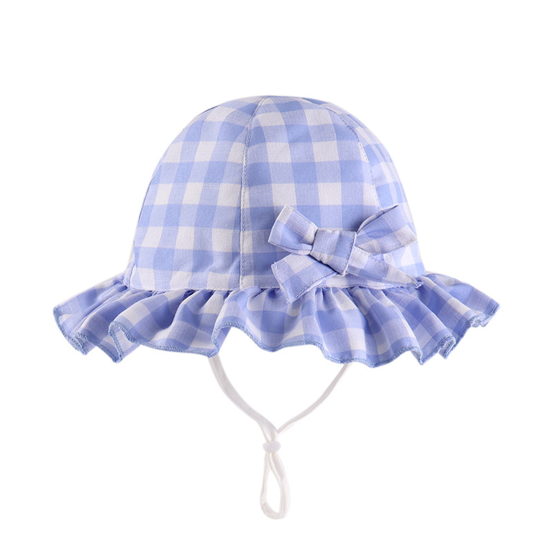 Dječji šešir iz 2024. godine, za djevojčice, kratki obod, mašna, zaštita od sunca, pamučni šešir za sunce, kupolasti ribarski šešir za zaštitu od sunca