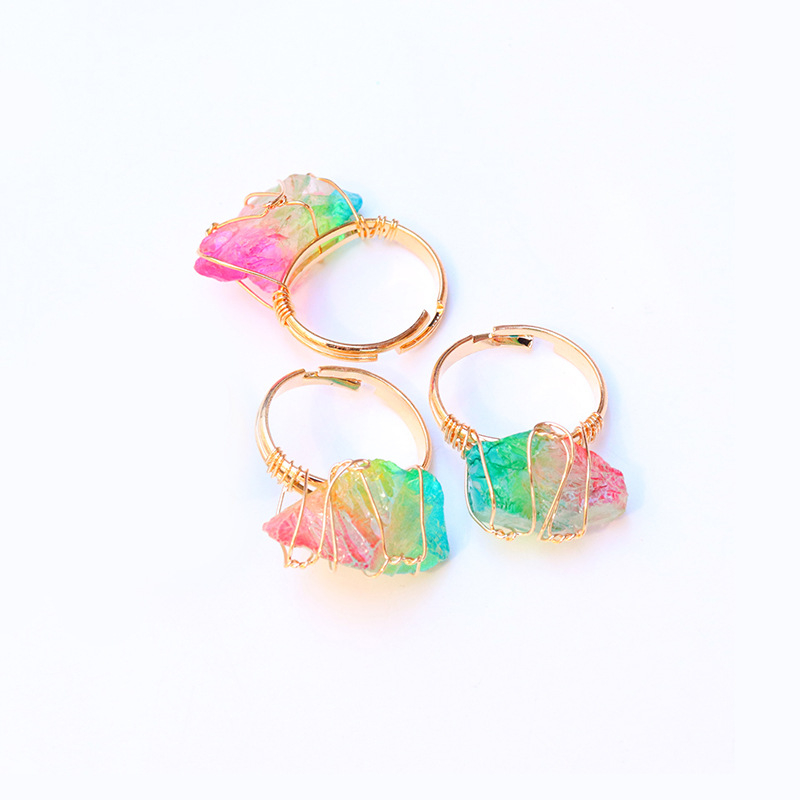 Δαχτυλίδι με φυσική πέτρα, κρύσταλλο, ρυθμιζόμενο δαχτυλίδι, αυθεντική πέτρα, αμέθυστος, ακανόνιστη πέτρα, χειροποίητο, κουρδιστό