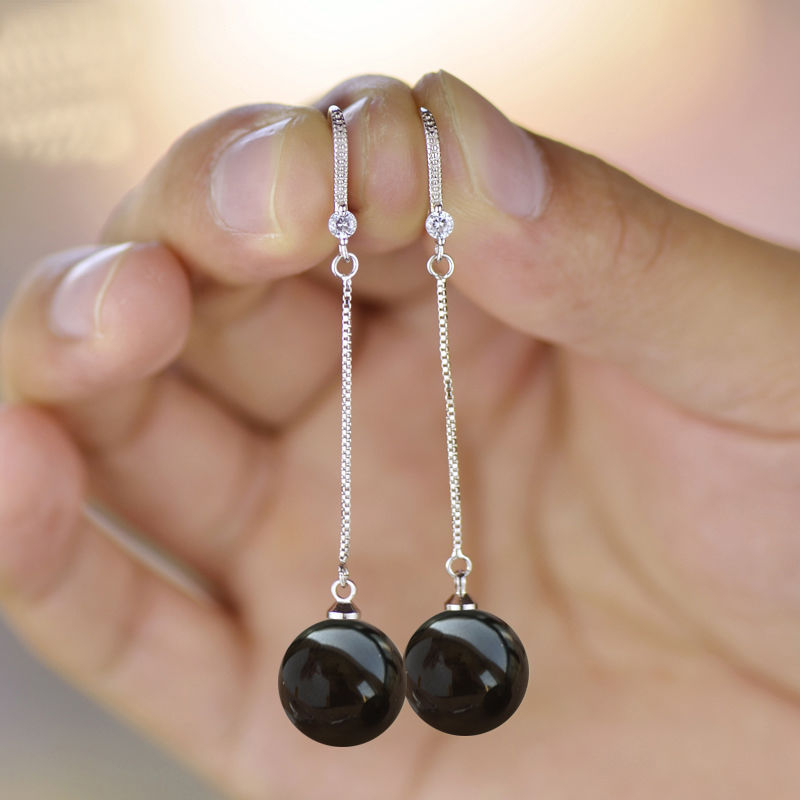 Perlų auskarai, moteriški korėjietiški auskarai, vario ir platinos spalvos, dengti auskarų kabliukais, nauji, raudoni, super fėjos temperamento auskarai, plaukų karta