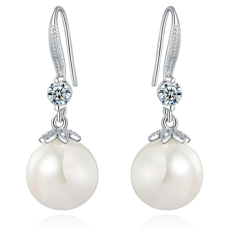 Perlų auskarai, moteriški korėjietiški auskarai, vario ir platinos spalvos, dengti auskarų kabliukais, nauji, raudoni, super fėjos temperamento auskarai, plaukų karta