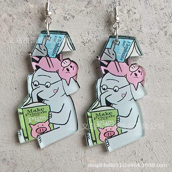 Pārrobežu radoši multfilmu ģitāras kaķa sarkanā suņa auskari dāmām un meitenēm, skolniecēm, atgriešanās skolā, skolotāja, pateicības dāvana