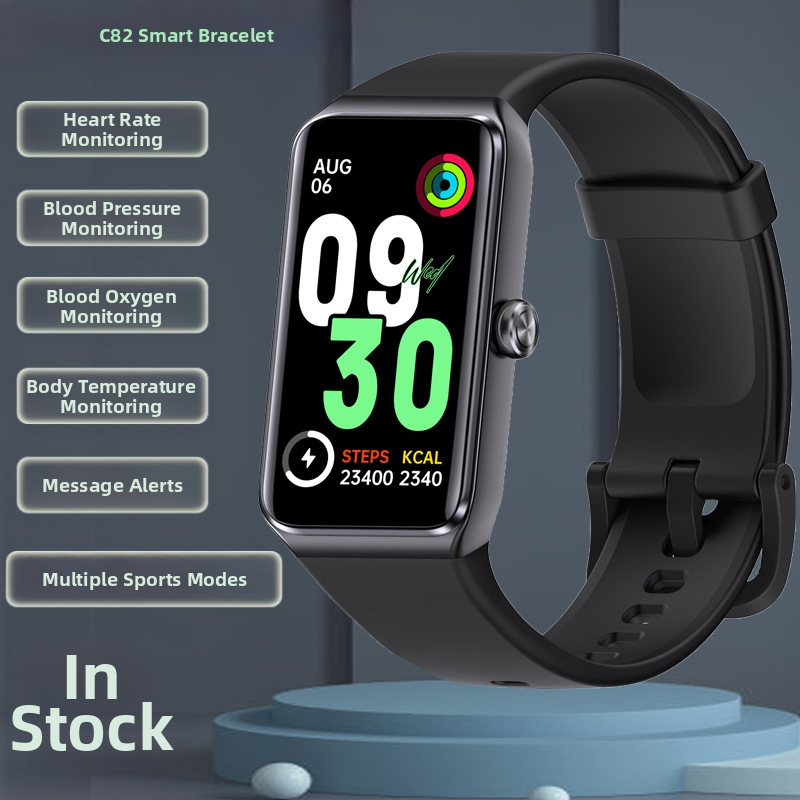 Piiriülene uus C82 nutikäevõru pulsisageduse une multifunktsionaalne jälgimine 1,47-tolline Huaqiangbei spordikäevõru