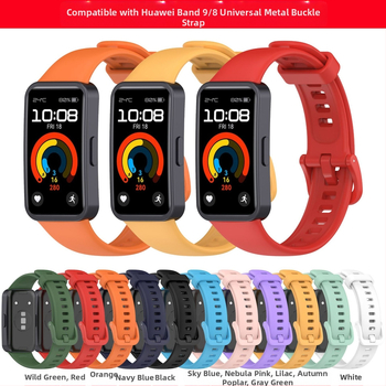 Yuelai ισχυρό για Huawei βραχιόλι 9 σιλικόνης με μεταλλικό βύσμα, βραχιόλι Huawei 8 ιμάντα 9 ιμάντα