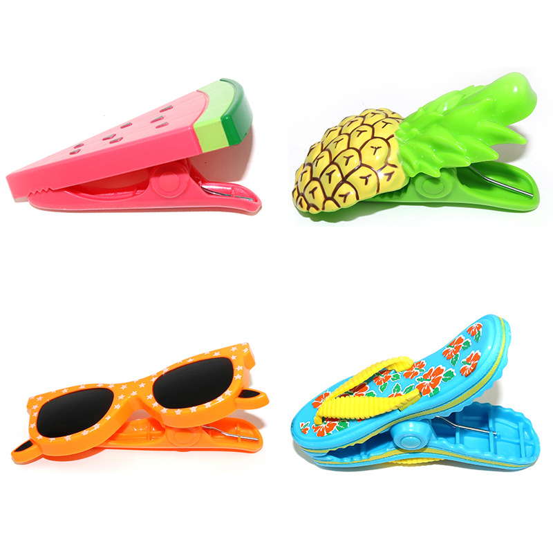 Mielas gyvūnų serijos paplūdimio rankšluostis, atsparus vėjui, segtukas, kėdė, rankšluosčio segtukas, džiovinimo segtukas, plastikinis drabužių džiovinimo segtukas