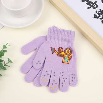 Gamintojo vaikiškos akrilinės megztos pirštinės su automobilio raštu, rudeninės ir žieminės šiltos pirštinės, didmeninė prekyba