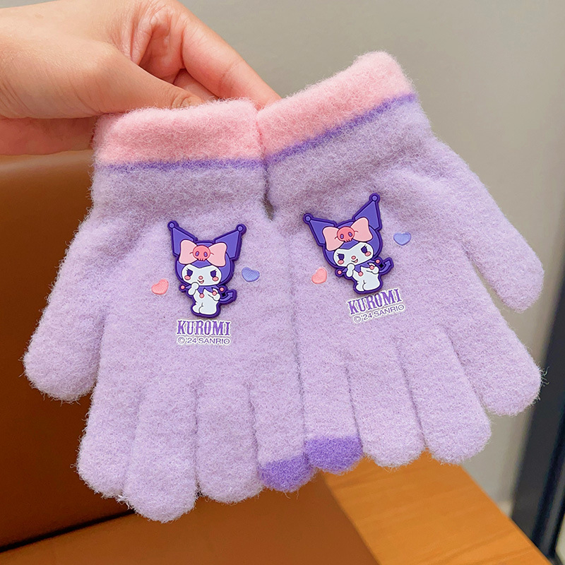 Originálne detské rukavice Sanrio, jeseň a zima pre chlapcov a dievčatá, vetruodolné, teplé, študentské, cyklistické, vonkajšie, nemrznúce, päťprstové, nové