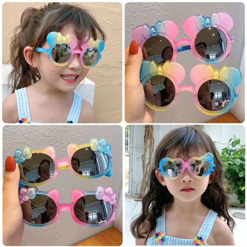 Bērnu saulesbrilles, jaukas princeses stila gradienta multfilmas vīriešu un sieviešu saulesbrilles, bērnu krāsainas saules aizsargkrēmu modes brilles