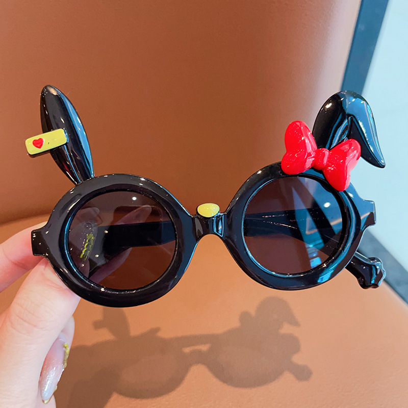 25 nauji vaikiški zuikio formos akiniai nuo saulės su animacinių filmukų formos mielais mergaitės akiniai nuo saulės su lanku ir ilgomis ausimis, akiniai nuo saulės su kryžminiu kraštu