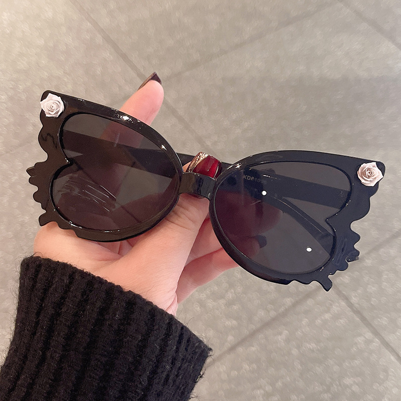 Mieli kūdikių gėlių formos akiniai nuo saulės, moteriški madingi saldainių spalvos vaikiški akiniai, madingi drugelio formos vaikiški dekoratyviniai akiniai nuo saulės