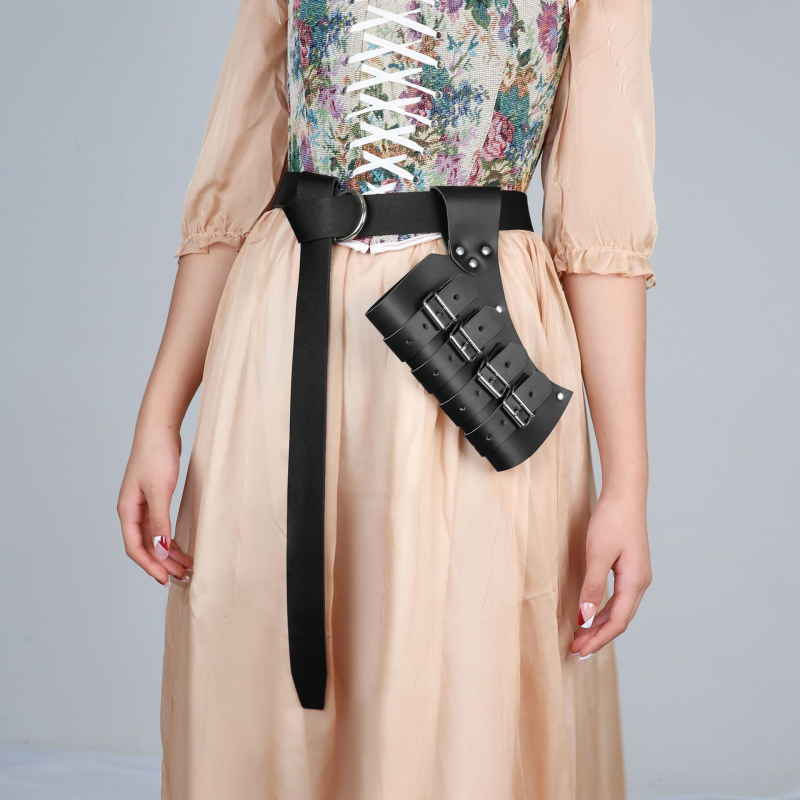 Mõõgakomplekt välistingimustes kasutatavate vehklemisriidetega, PU keskaegse cosplay viikingisõdalase tupega, nahast sooviplahvatusega