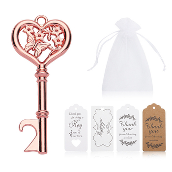 Vestuvių reikmenys, drugelio raktas, butelių atidarytuvas, kūrybingas viešbučio vestuvių dekoravimas, mažas alaus pakabukas, raktų pakabukas