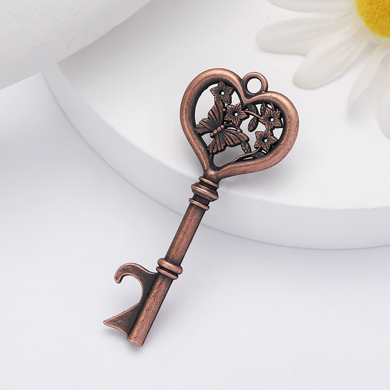 Vestuvių reikmenys, drugelio raktas, butelių atidarytuvas, kūrybingas viešbučio vestuvių dekoravimas, mažas alaus pakabukas, raktų pakabukas