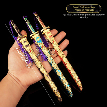 Viščiukus ėdantis žaislas senovės miesto šnipas penkių nagų auksinis drakonas šokinėjantis peilis Tang Heng lydinio ginklo modelis berniukiškas žaislinis peilis dovana