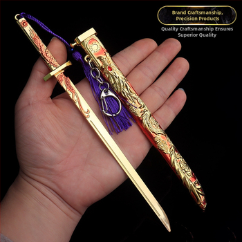 Viščiukus ėdantis žaislas senovės miesto šnipas penkių nagų auksinis drakonas šokinėjantis peilis Tang Heng lydinio ginklo modelis berniukiškas žaislinis peilis dovana