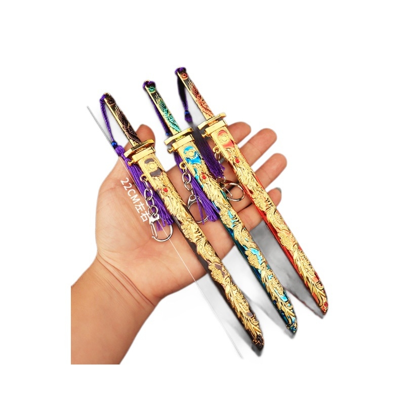 Viščiukus ėdantis žaislas senovės miesto šnipas penkių nagų auksinis drakonas šokinėjantis peilis Tang Heng lydinio ginklo modelis berniukiškas žaislinis peilis dovana