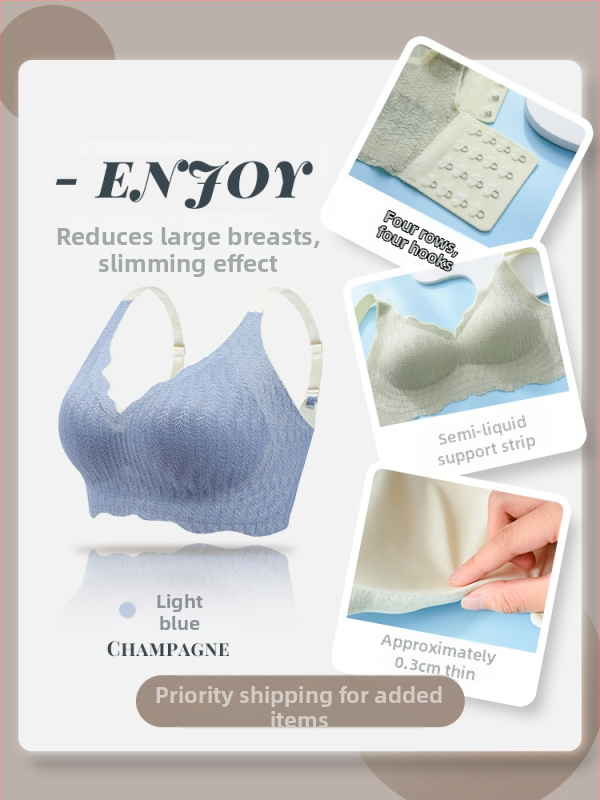Traceless aluspesu naistele suure rinnapartiiga väike pluss-suurus pontsakas tüdruku rinnahoidja õhuke push-up kahanemisrinnahoidja