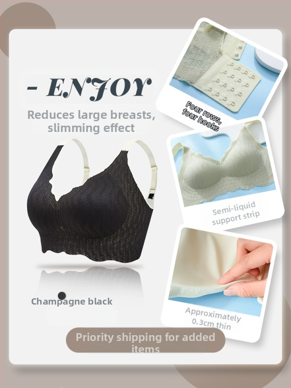 Traceless aluspesu naistele suure rinnapartiiga väike pluss-suurus pontsakas tüdruku rinnahoidja õhuke push-up kahanemisrinnahoidja