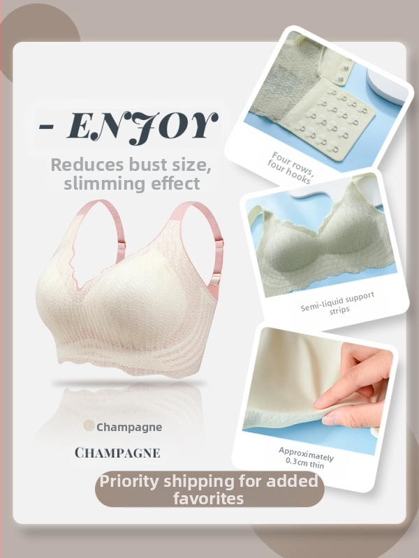 Traceless aluspesu naistele suure rinnapartiiga väike pluss-suurus pontsakas tüdruku rinnahoidja õhuke push-up kahanemisrinnahoidja