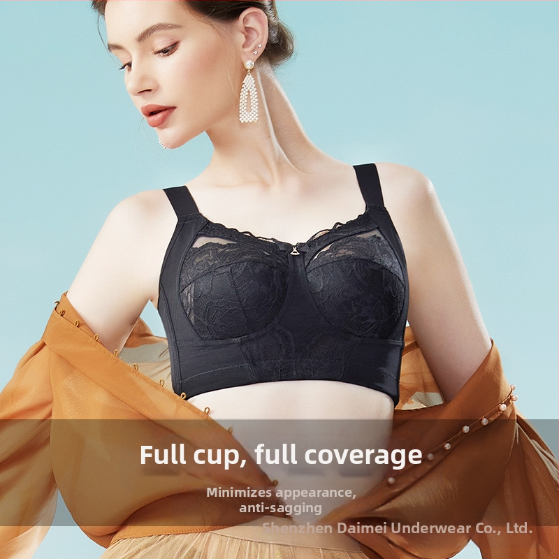 Suure rinnakorviga väike aluspesu naistele, täiskorviga õhuke, lõtvumisvastane, parmiga rinnahoidja, mugav pluss-suuruses reguleeritav rinnahoidja