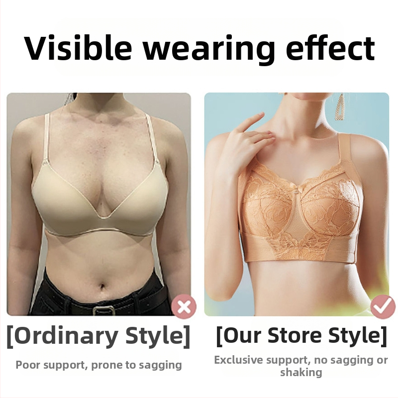 Дамско бельо с голяма талия, тънка чашка и увиснали гърди, удобен регулируем сутиен за големи гърди